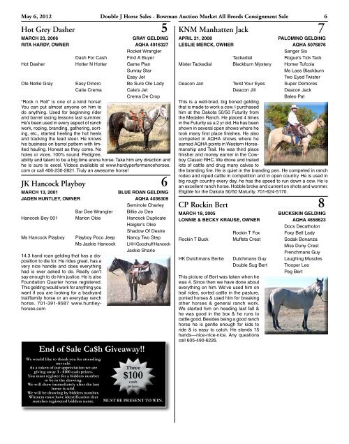 May 6, 2012 - Double J Horse Sales