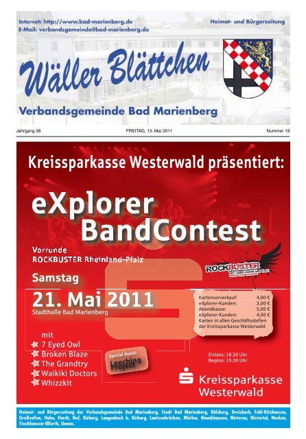 eXplorer BandContest - Verbandsgemeinde Bad Marienberg