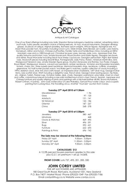 ANTIQUE AUCTION - cordy's