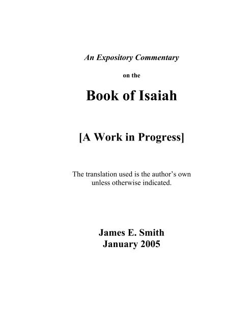 Book of Isaiah - The Bible Professor