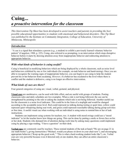 Introduction to Positive Ways of Intervening with Challenging Behavior