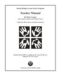 Teacher Manual - American Contract Bridge League
