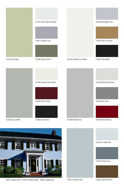 Glidden Exterior Paint Colors Chart