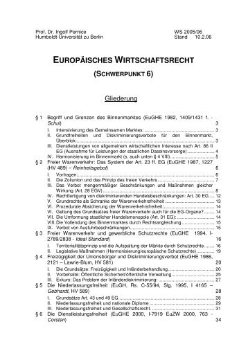 europäisches wirtschaftsrecht (schwerpunkt 6) - WHI-Berlin
