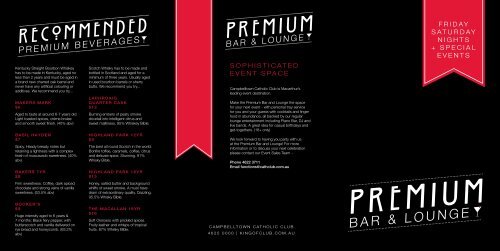 Premium Bar Menu (PDF) - Campbelltown Catholic Club