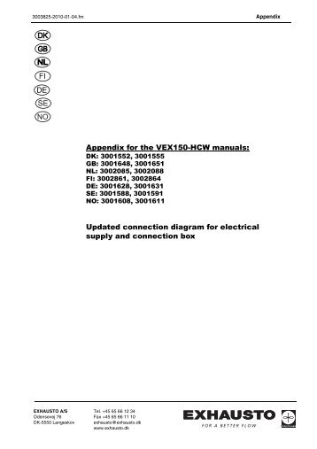 Appendix for the VEX150-HCW manuals: Updated ...  - Exhausto