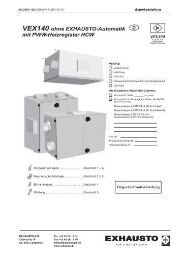 VEX140-X ohne EXHAUSTO Automatik mit PWW ... - exhausto.de
