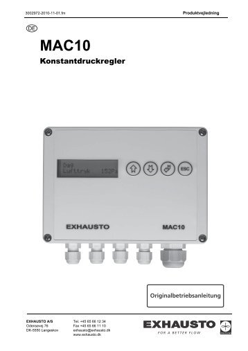 MAC10 Konstantdruckregler D - exhausto.de
