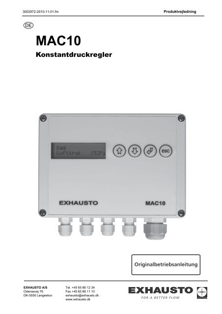 MAC10 Konstantdruckregler D - exhausto.de