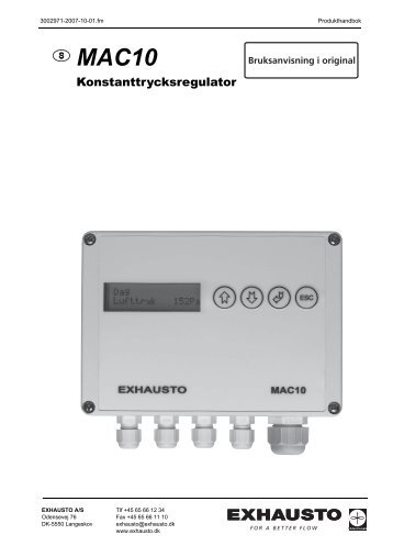MAC10 konstanttrycksregulator S - EXHAUSTO DK