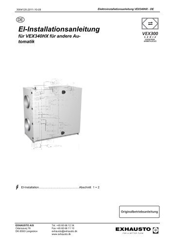 Elektroinstallationsanleitung VEX340HX - exhausto.de
