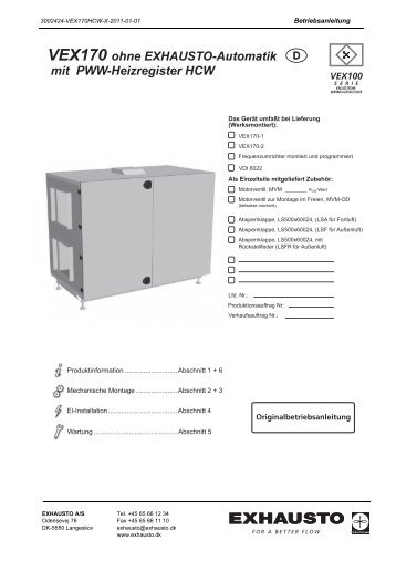 VEX170 horizontal ohne EXHAUSTO-Automatik mit ... - exhausto.de