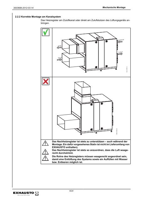 HCW270, PWW-Wasserheizregister für VEX270 mit ... - exhausto.de