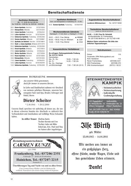 Amtsblatt der Stadt Frankenberg - Nr. 19/02 vom