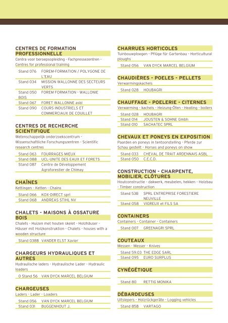 Liste des exposants - Econologie.info