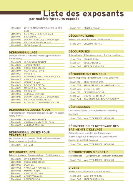 Liste des exposants - Econologie.info