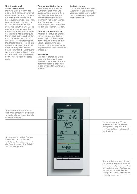 Gira Energie- und Wetterdisplay Funk 2011 (PDF-Datei