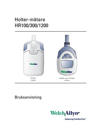 Holter-mätare HR100/300/1200 - svenska - Welch Allyn