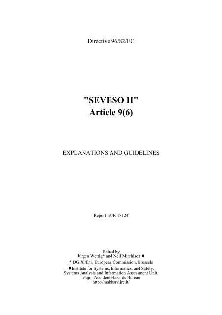 Directive 96/82/EC "SEVESO II" - IPSC - Europa