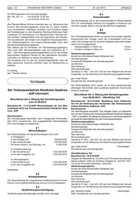 ( 6 MB / PDF )Amtsblatt der Stadt Wettin-Löbejün