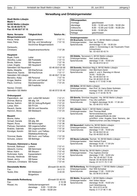 ( 6 MB / PDF )Amtsblatt der Stadt Wettin-Löbejün