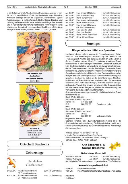 ( 6 MB / PDF )Amtsblatt der Stadt Wettin-Löbejün