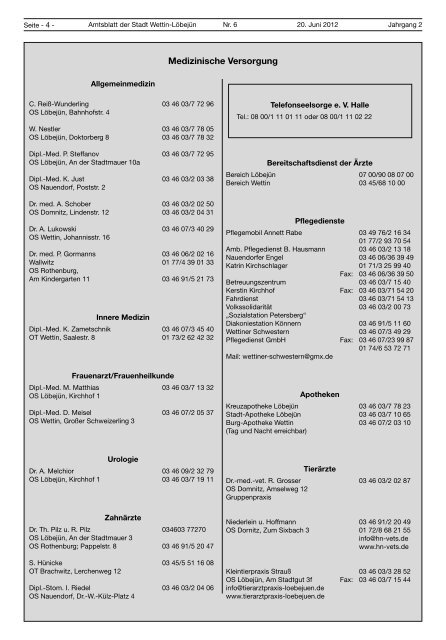 ( 6 MB / PDF )Amtsblatt der Stadt Wettin-Löbejün