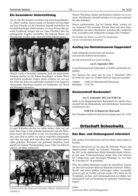 Amtsblatt Nr. 15 vom 30. August 2012 (3.12 - Gemeinde Salzatal