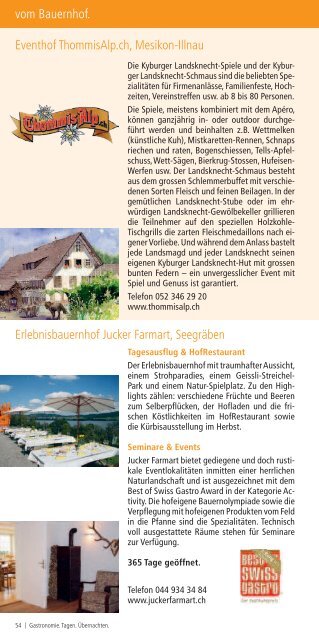Die nahe Freizeitregion. - Tourismus Region Zürcher Oberland