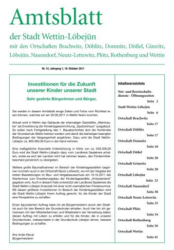 ( 3 MB / PDF )Amtsblatt der Stadt Wettin-Löbejün