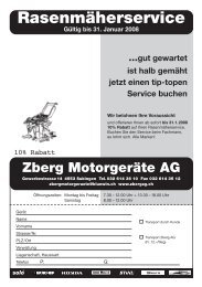 Rasenmäherservice Gültig bis 31. Januar 2008 Zberg Motorgeräte AG