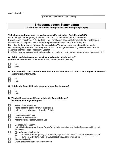 Antrag nach dem Programm "Fit for Work 2012" - Zentrum Bayern ...