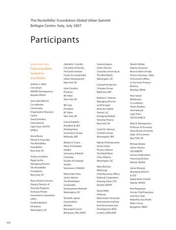 Participants - Rockefeller Foundation