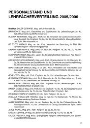 personalstand und lehrfächerverteilung 2005/2006 - TSN - Tiroler ...