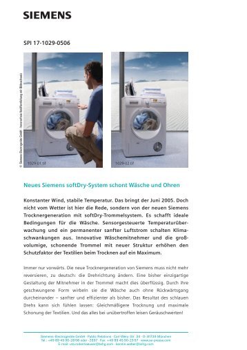 SPI 17-1029-0506 Neues Siemens softDry-System schont Wäsche ...