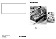 Siemens - Electrogeräte GmbH Carl-Wery-Straß e 34 81739 ...