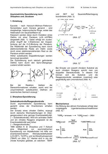 Asymmetriche Epoxidierung nach Sharpless und Jacobsen 1 ...