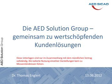 Die AED Solution Group – gemeinsam zu ... - AED-Sicad