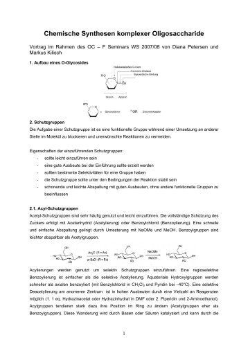 Chemische Synthesen komplexer Oligosaccharide - Dr. Daniel B ...