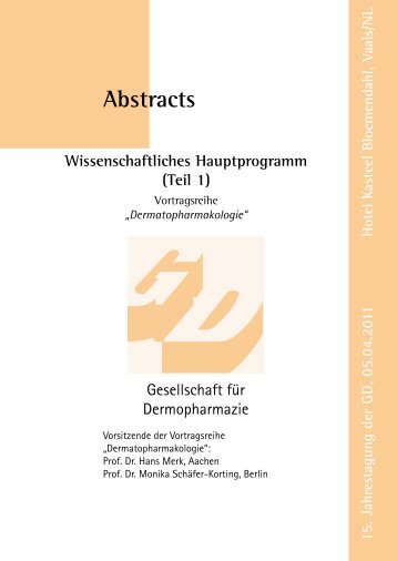 Abstracts der Vortragsreihe "Dermatopharmakologie" - gd-online.de