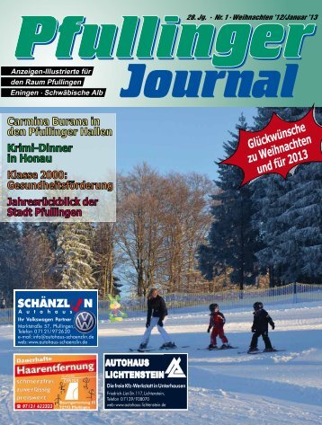 Ausgabe Weihnachten/Januar 2013 - beim Pfullinger Journal