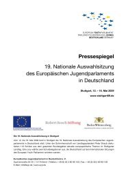 Pressespiegel: 19. Nationale Auswahlsitzung in Stuttgart