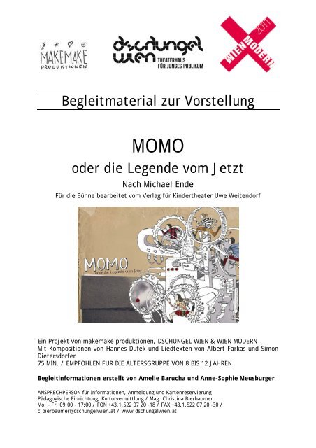 Begleitmaterial Momo oder Die Legende vom Jetzt - Dschungel Wien