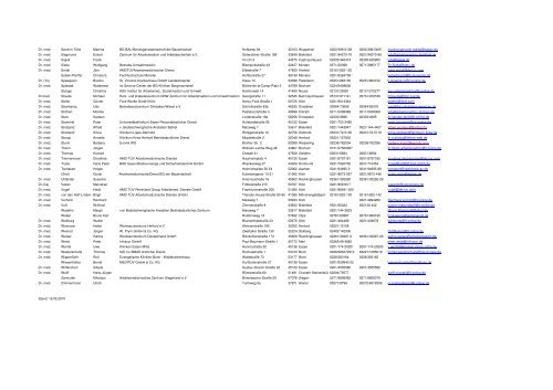 Liste der ermächtigten Ärzte nach RöV/StrlSchV - Bezirksregierung ...