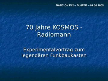 70 Jahre KOSMOS - Radiomann