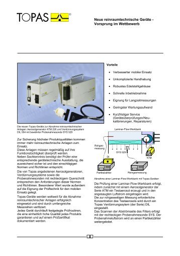 Neue reinraumtechnische Geräte - Vorsprung im ... - TOPAS GmbH