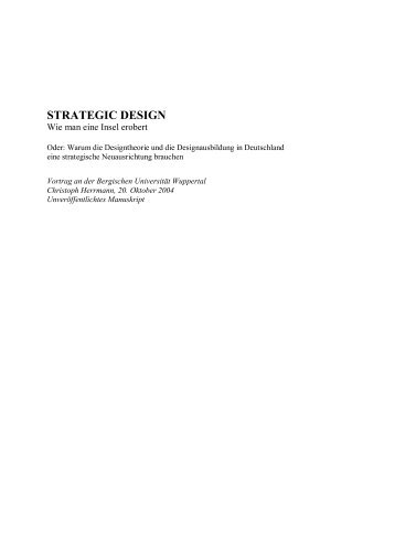 STRATEGIC DESIGN - innovation for leadership