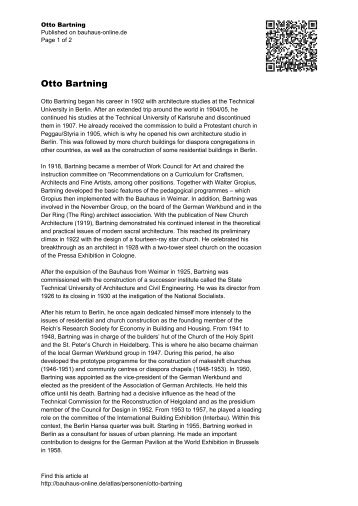 Otto Bartning - Bauhaus Online