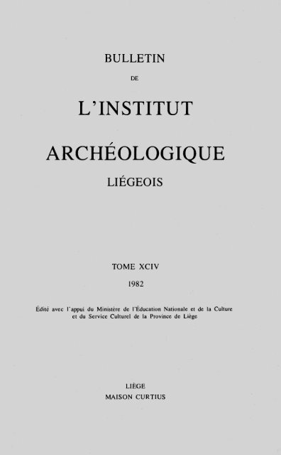 W Institut Archeologique Liegeois W Institut Archeologique Liegeois