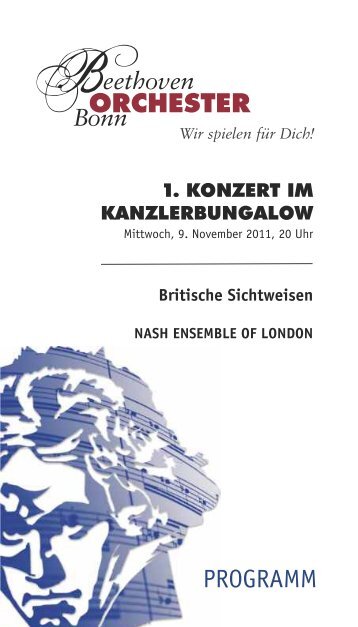 1. KONZERT im Kanzlerbungalow - Das Beethoven Orchester Bonn